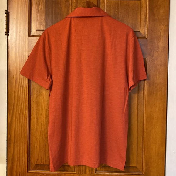 Nautica Rust Cardinal Red Short Sleeve Collared Pullover Shirt 1 Pocket Size M - Picture 3 of 6